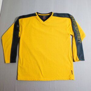 Zero Fahrenheit thick winter fleece sweater men's size L yellow with dark blue